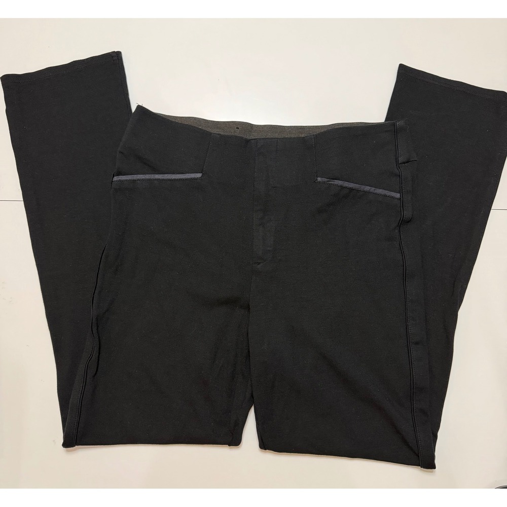 INC International Concepts Womens Black Pull On Straight Leg Ponte Pants Size 12